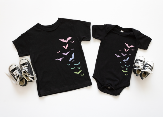 Pastel Flying Bats Tee | Minis