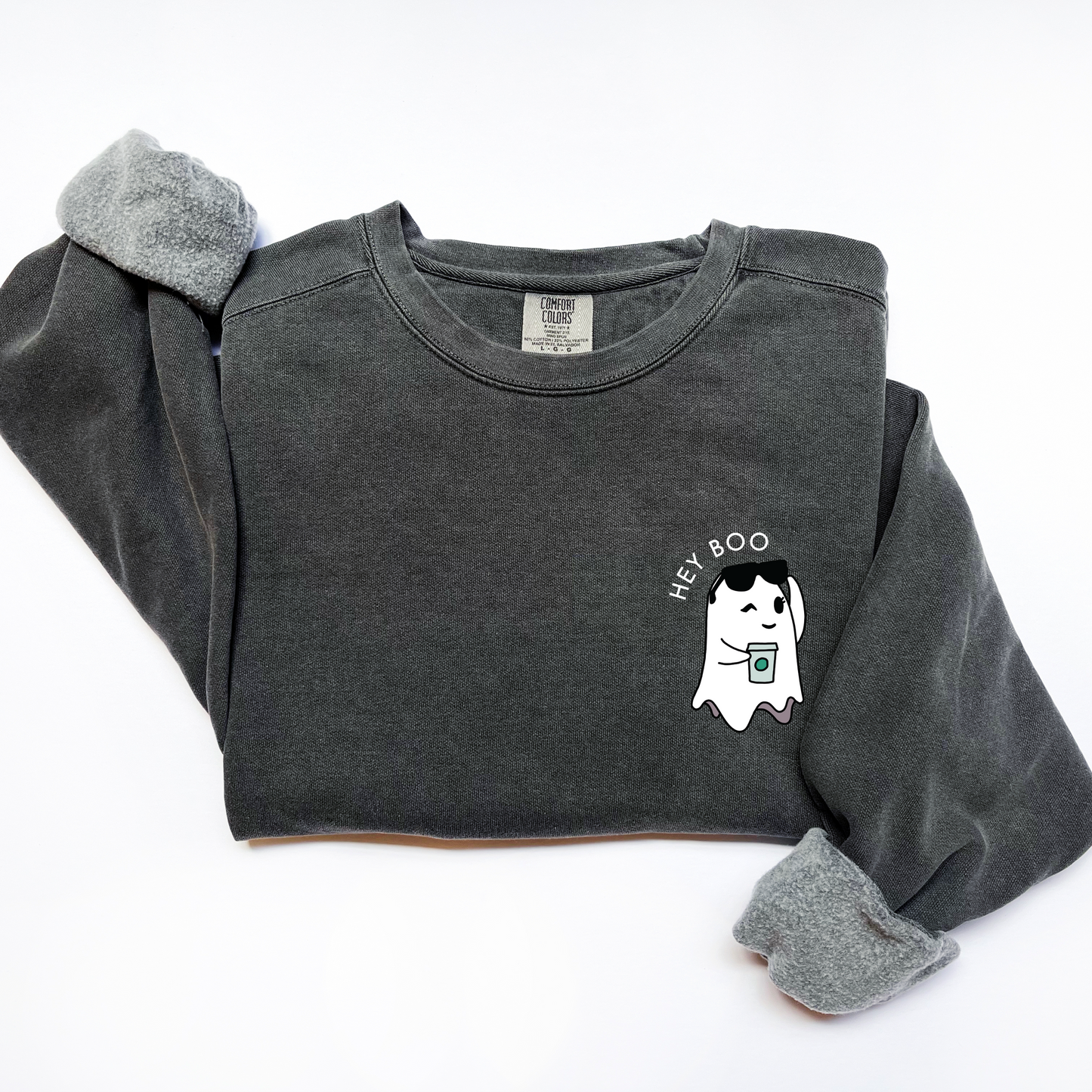 Hey Boo Hot Coffee Ghost Sweatshirt