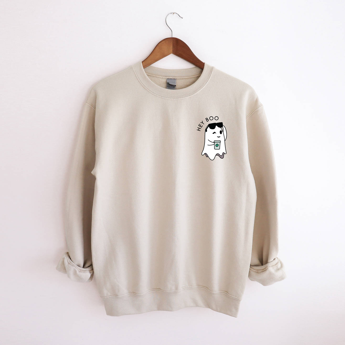 Hey Boo Hot Coffee Ghost Sweatshirt