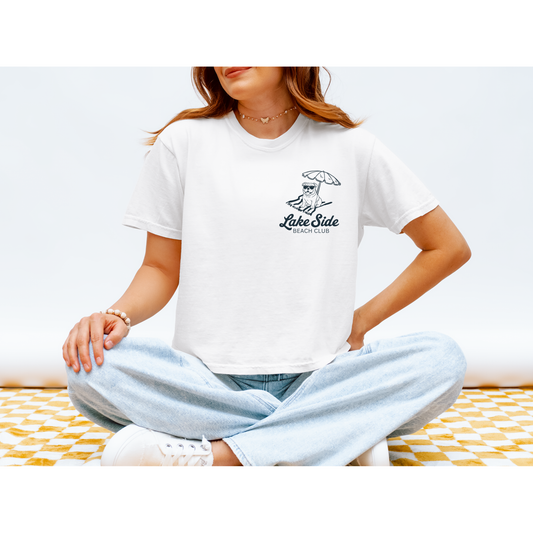 Lake Side Beach Club Boxy Crop Tee