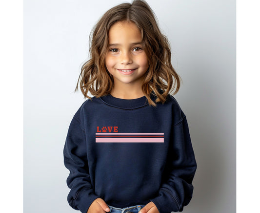 Love Paw Stripe Sweatshirts | Minis