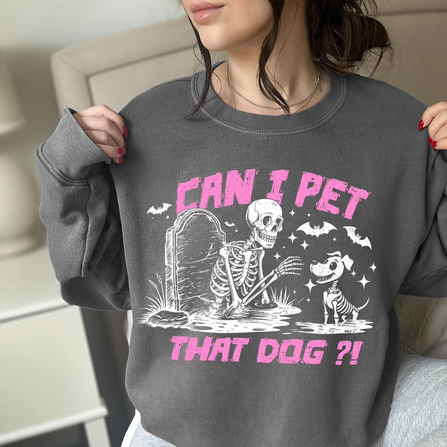 Can I Pet That Dog Sweatshirt - Pink