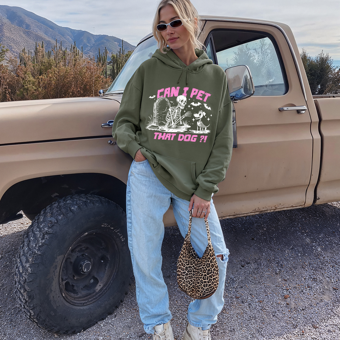 Can I Pet That Dog Sweatshirt - Pink