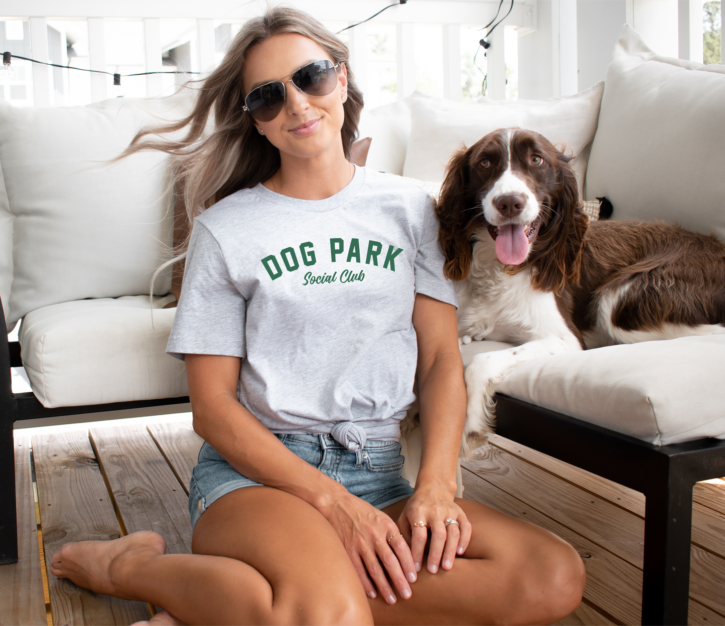 Dog Park Social Club Tee: Green Print