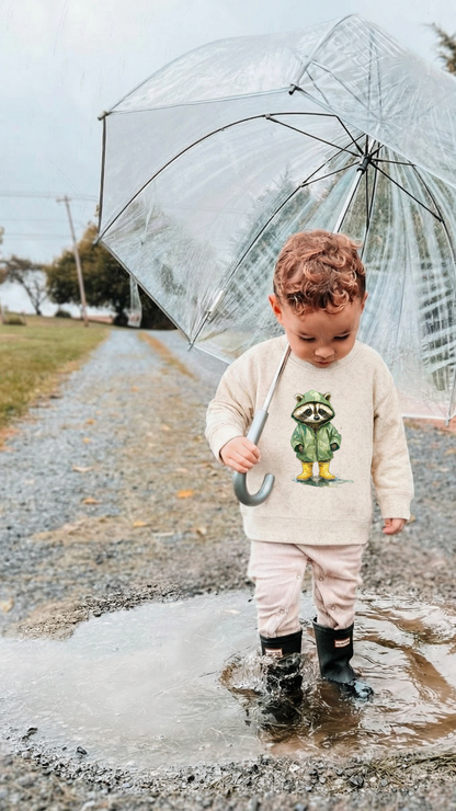 Rainy Day Raccoon Sweatshirt | Minis