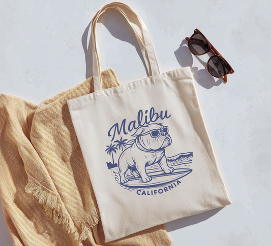 Malibu Dog Beach Tote Bag