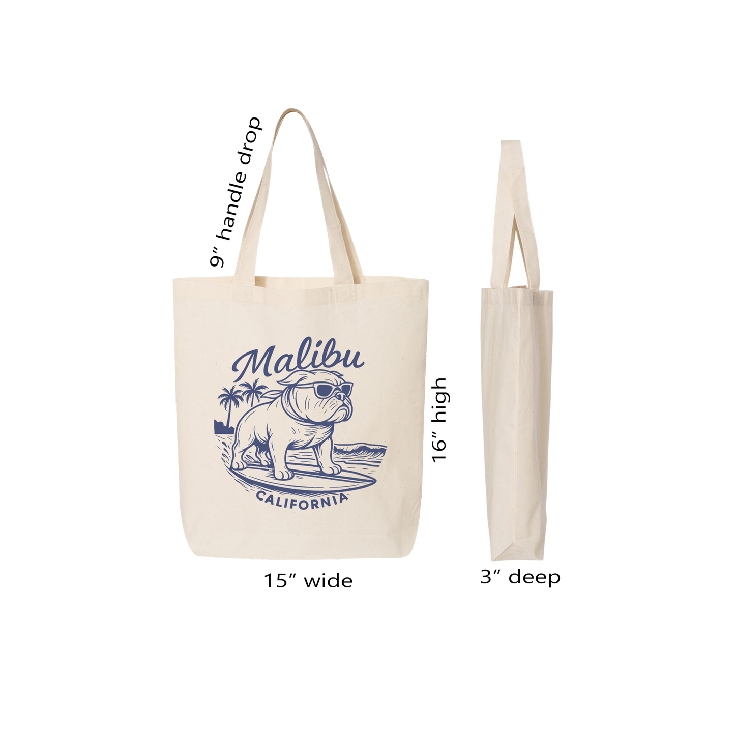 Malibu Dog Beach Tote Bag