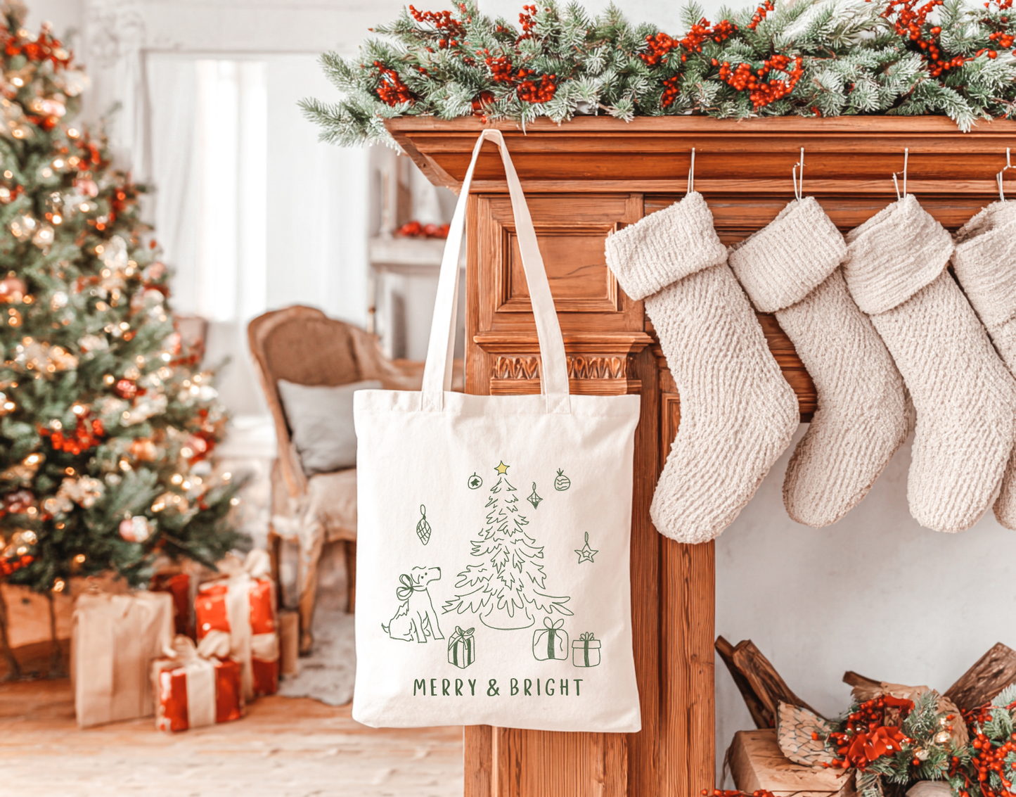 Merry & Bright Tote Bag