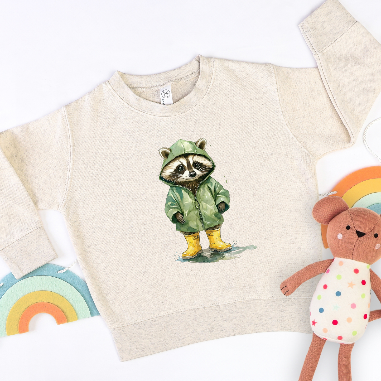 Rainy Day Raccoon Sweatshirt | Minis