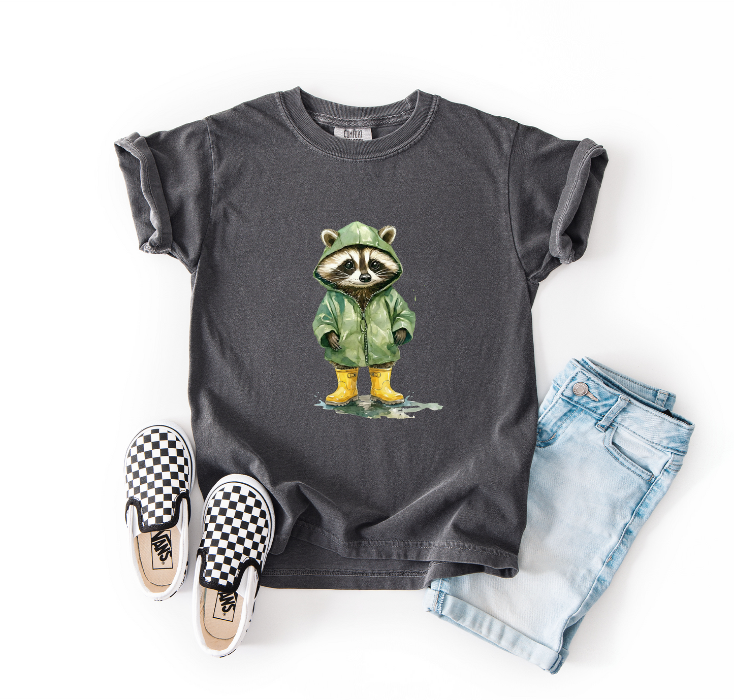 Rainy Day Raccoon Tee | Minis