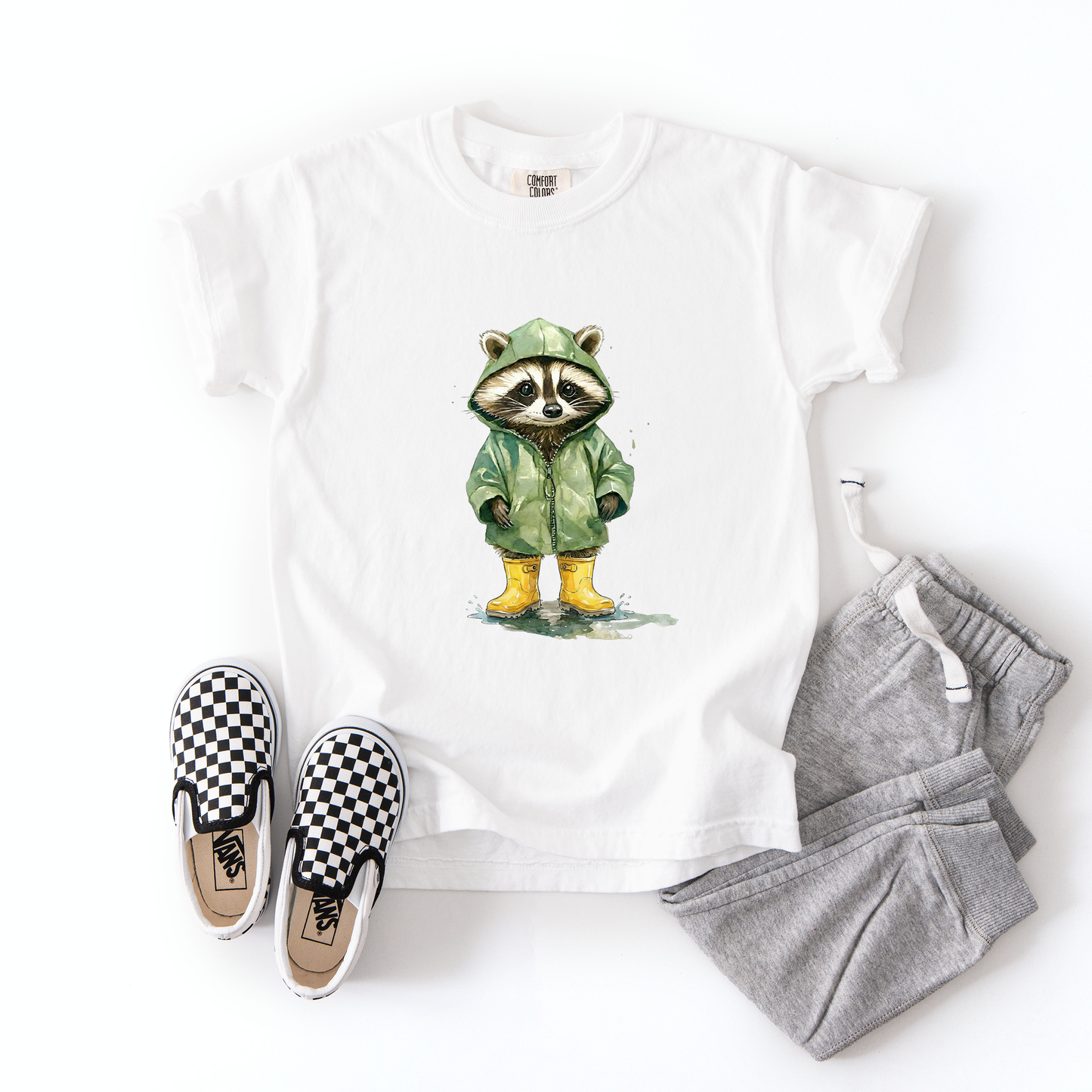 Rainy Day Raccoon Tee | Minis