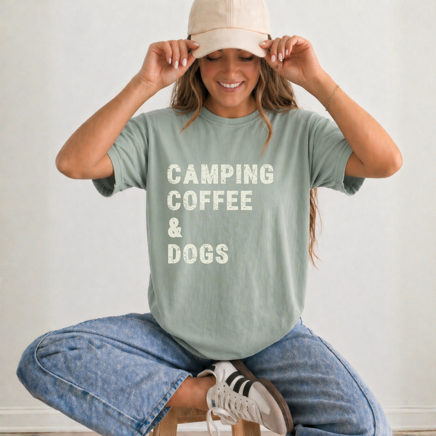 Camping Coffee & Dogs Tee