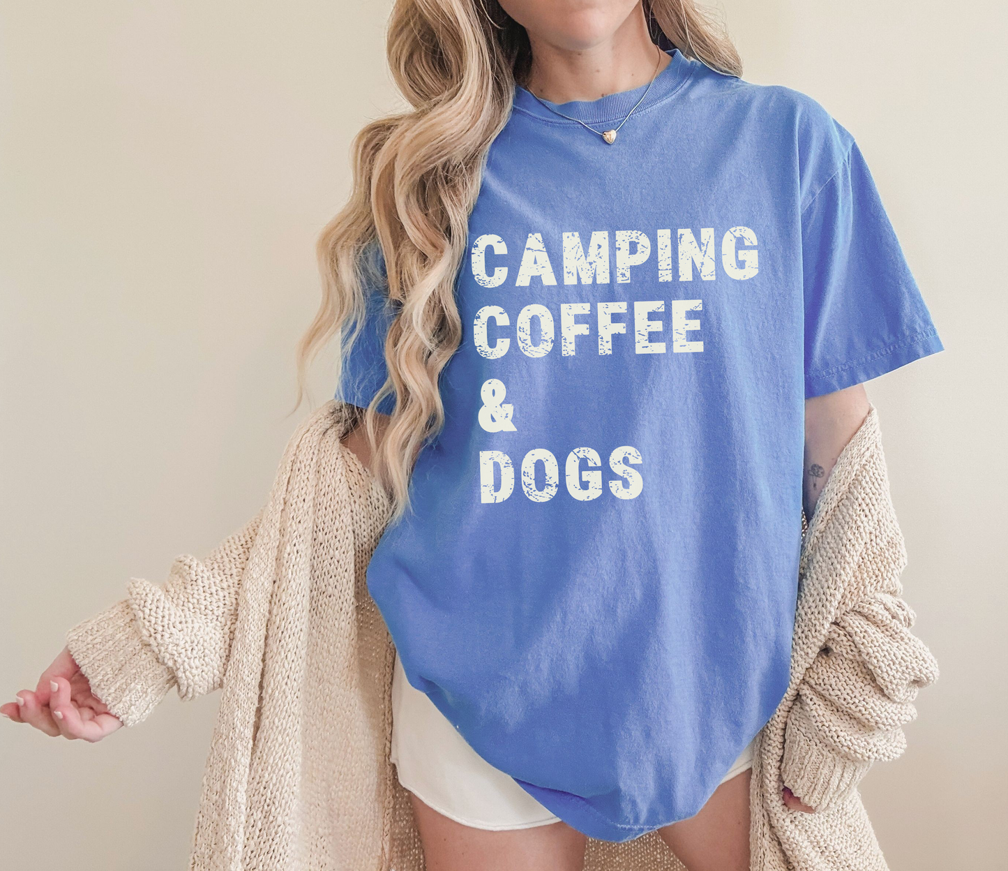 Camping Coffee & Dogs Tee