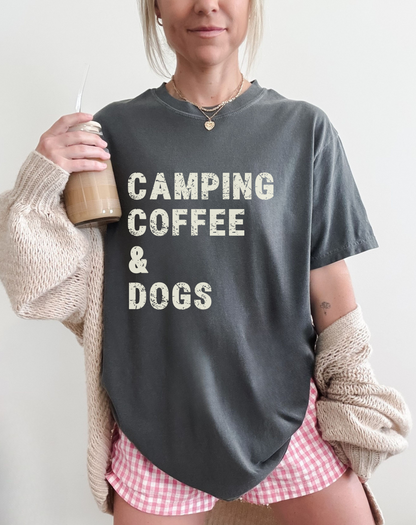 Camping Coffee & Dogs Tee