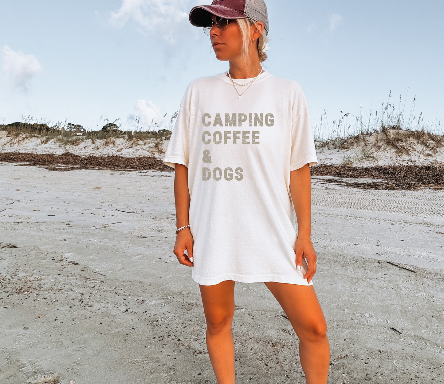 Camping Coffee & Dogs Tee