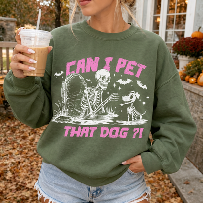 Can I Pet That Dog Sweatshirt - Pink