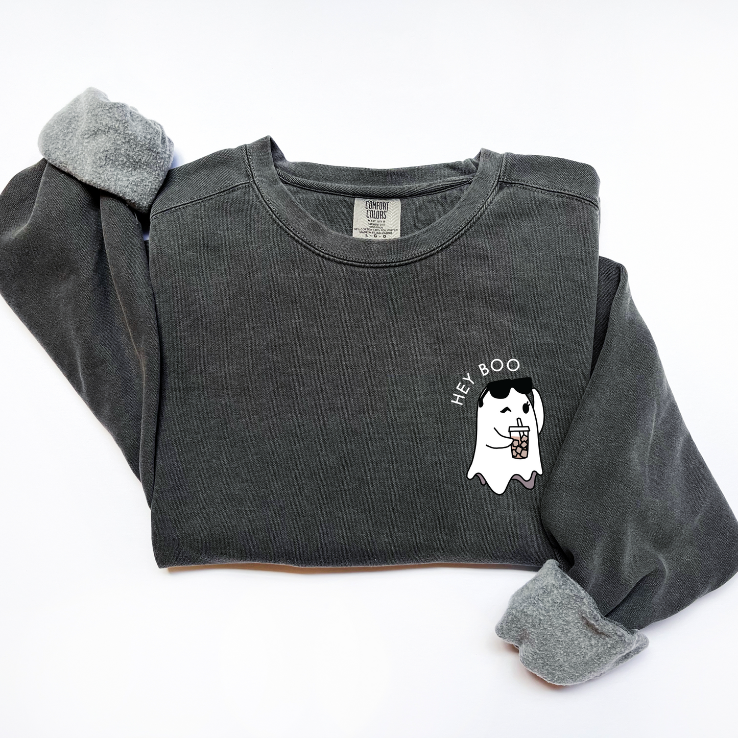 Hey Boo Iced Coffee Ghost Sweatshirt