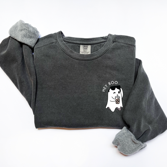 Hey Boo Iced Coffee Ghost Sweatshirt