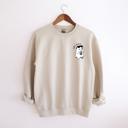 Hey Boo Iced Coffee Ghost Sweatshirt
