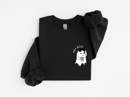 Hey Boo Hot Coffee Ghost Sweatshirt