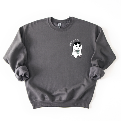 Hey Boo Hot Coffee Ghost Sweatshirt