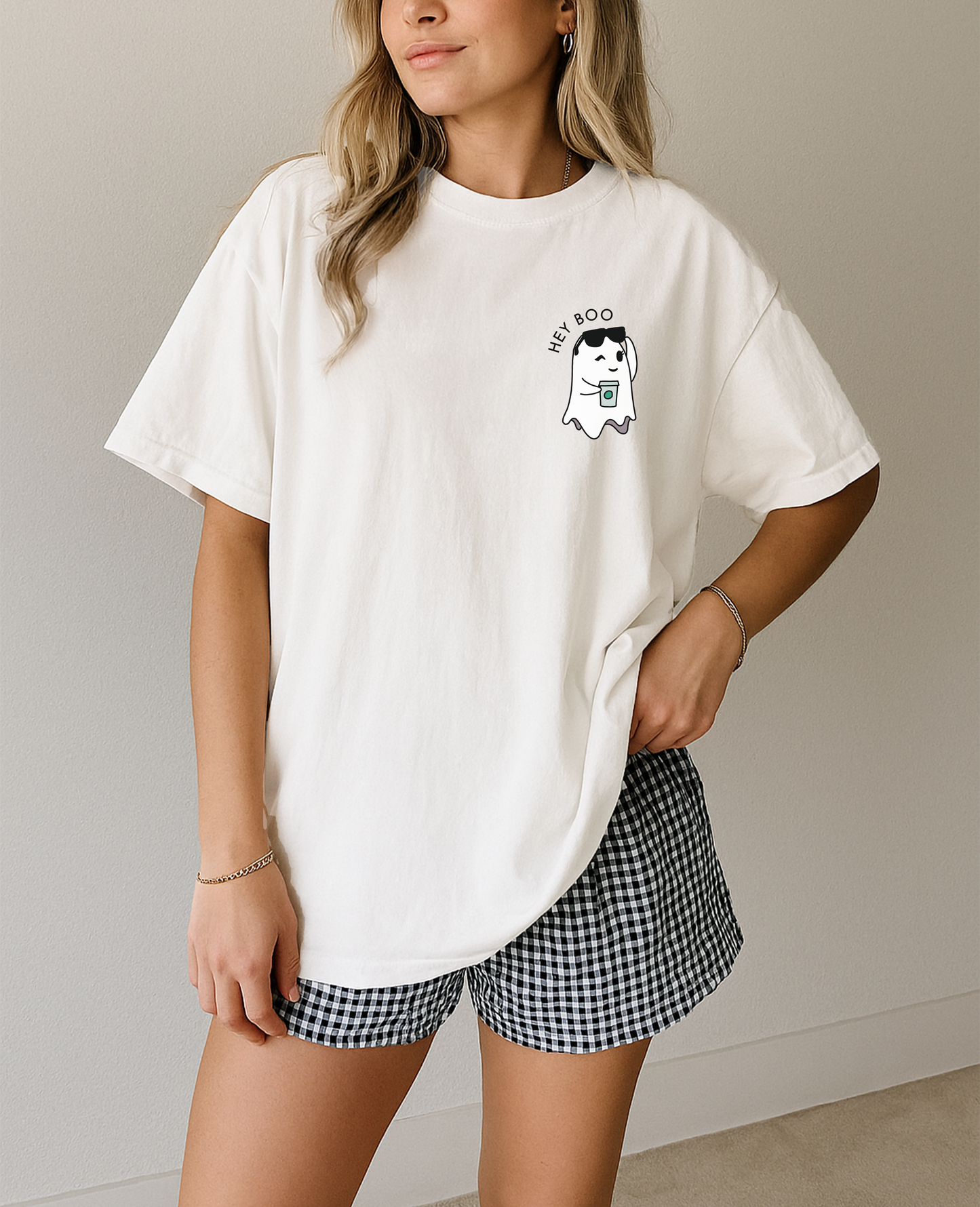 Hey Boo Hot Coffee Ghost Tee
