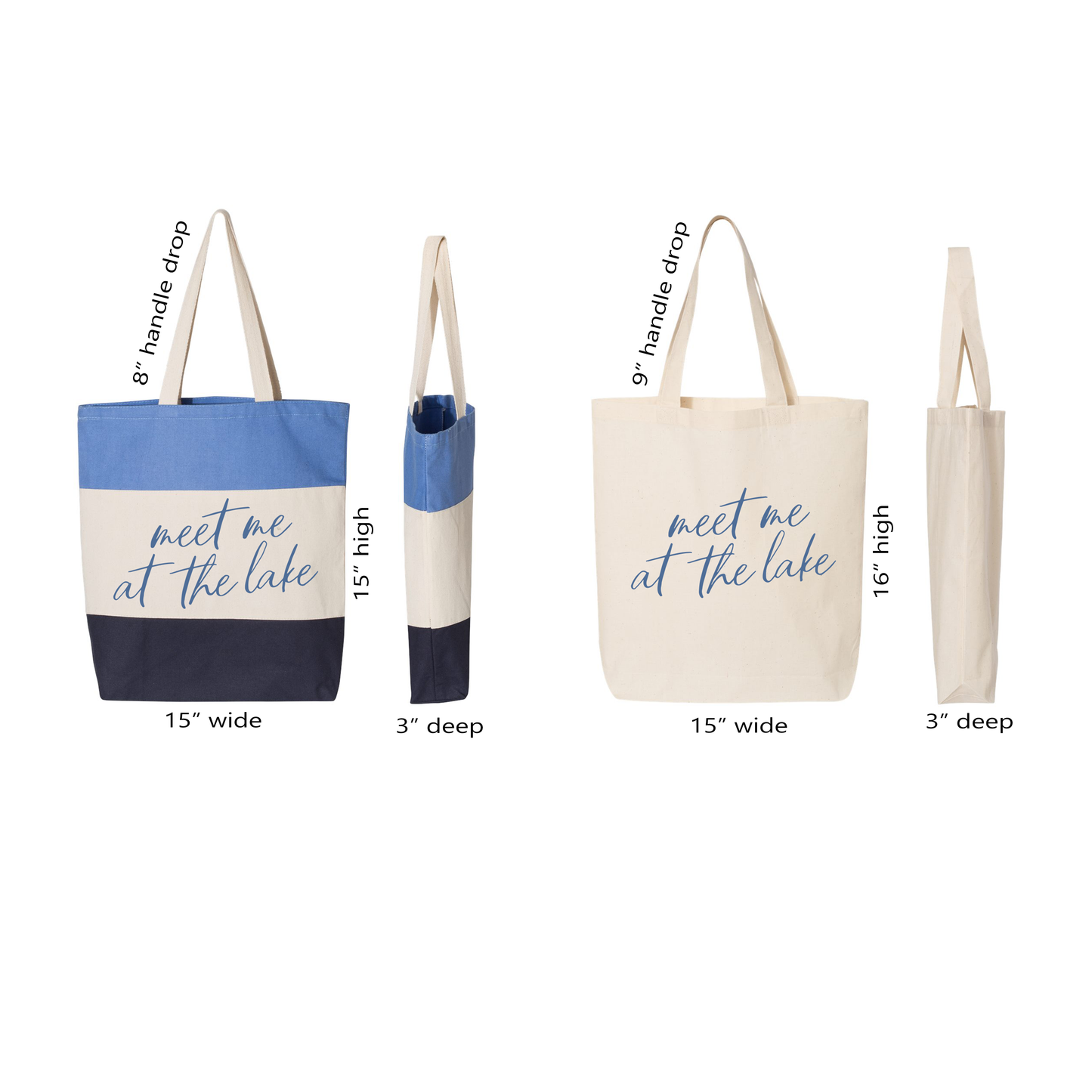Meet Me at the Lake Tote Bags