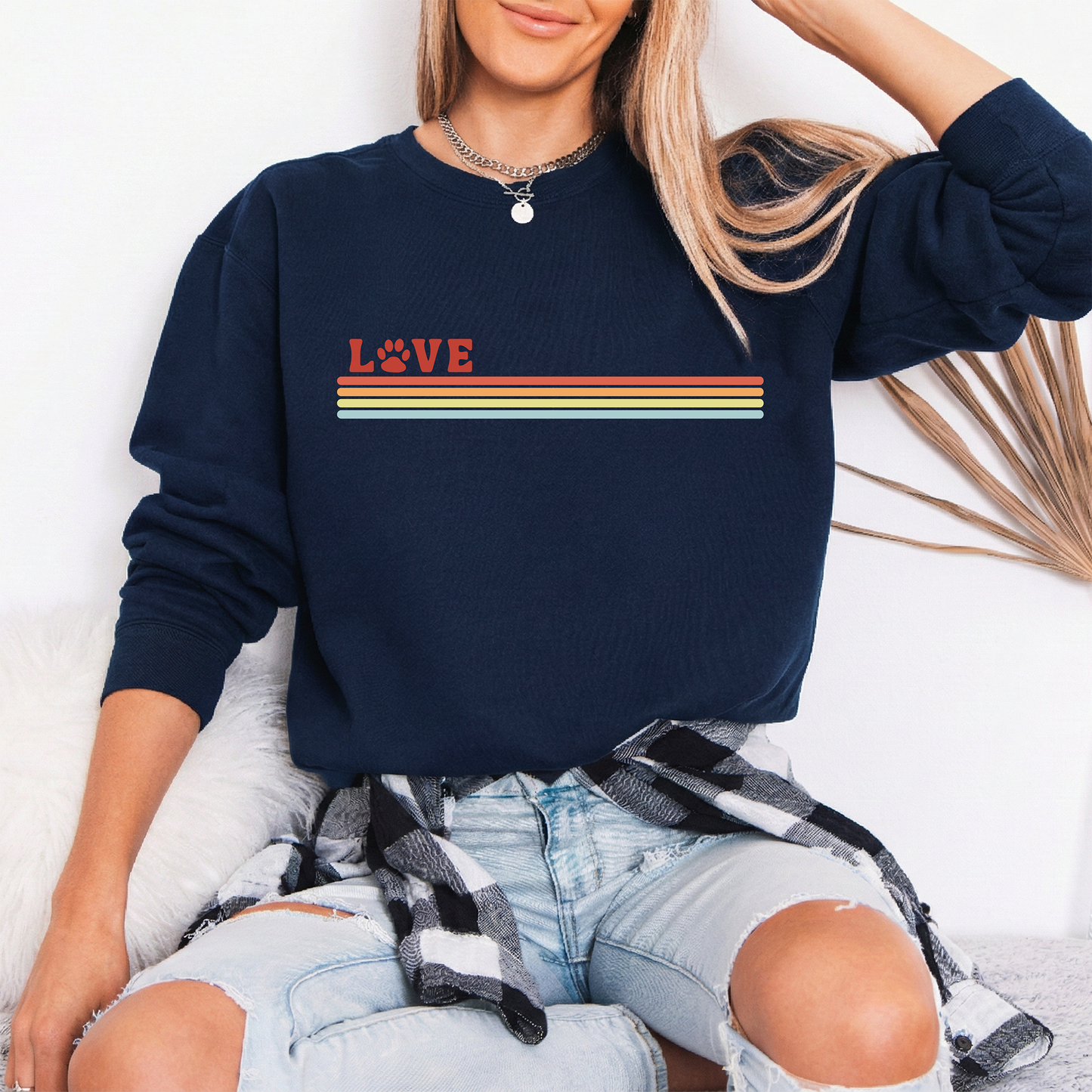 Love Paw Stripe Sweatshirts