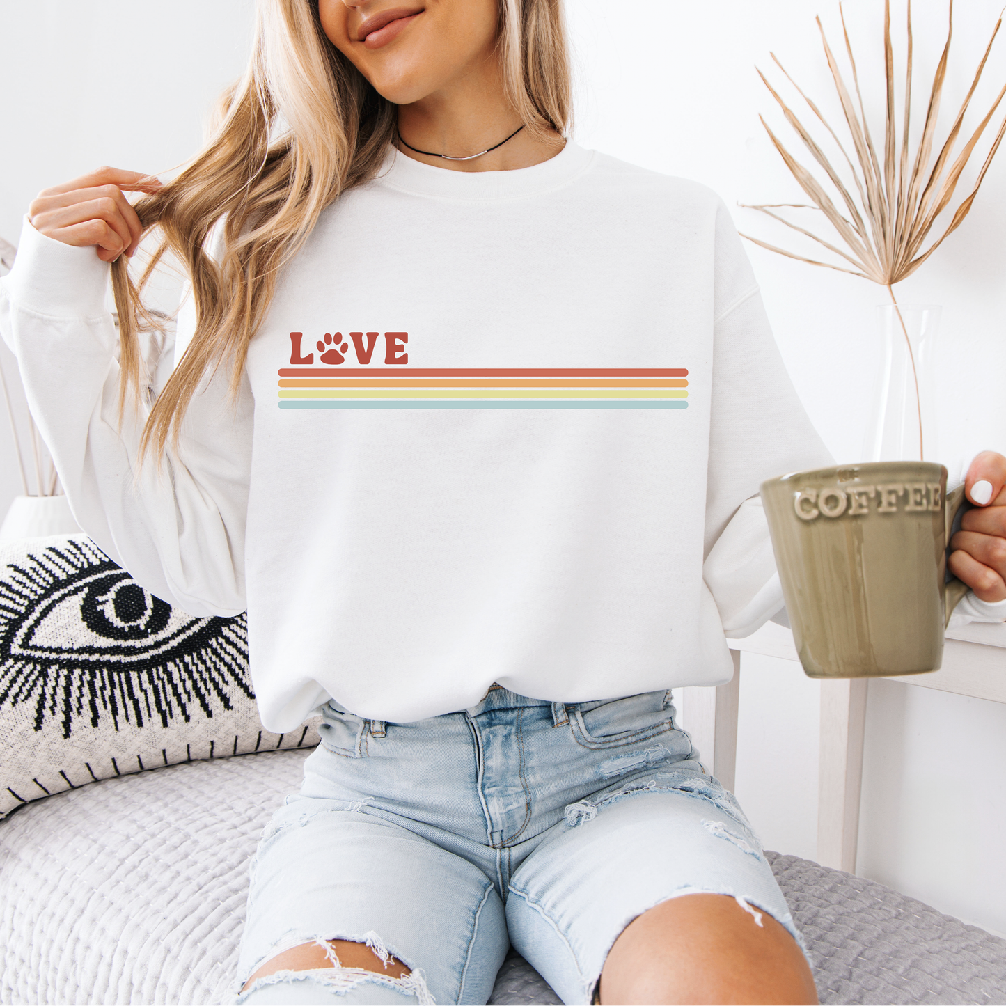 Love Paw Stripe Sweatshirts