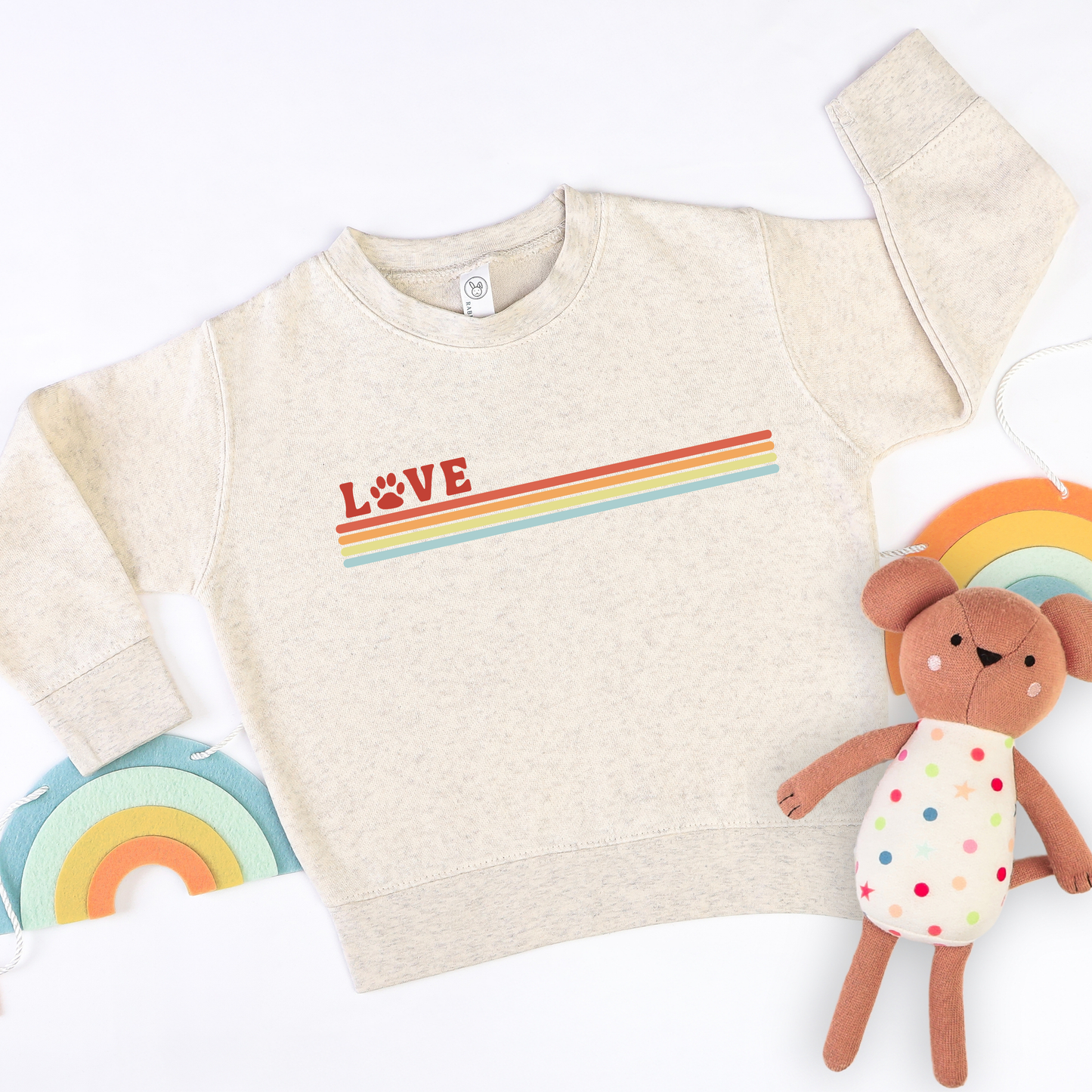 Love Paw Stripe Sweatshirt | Minis