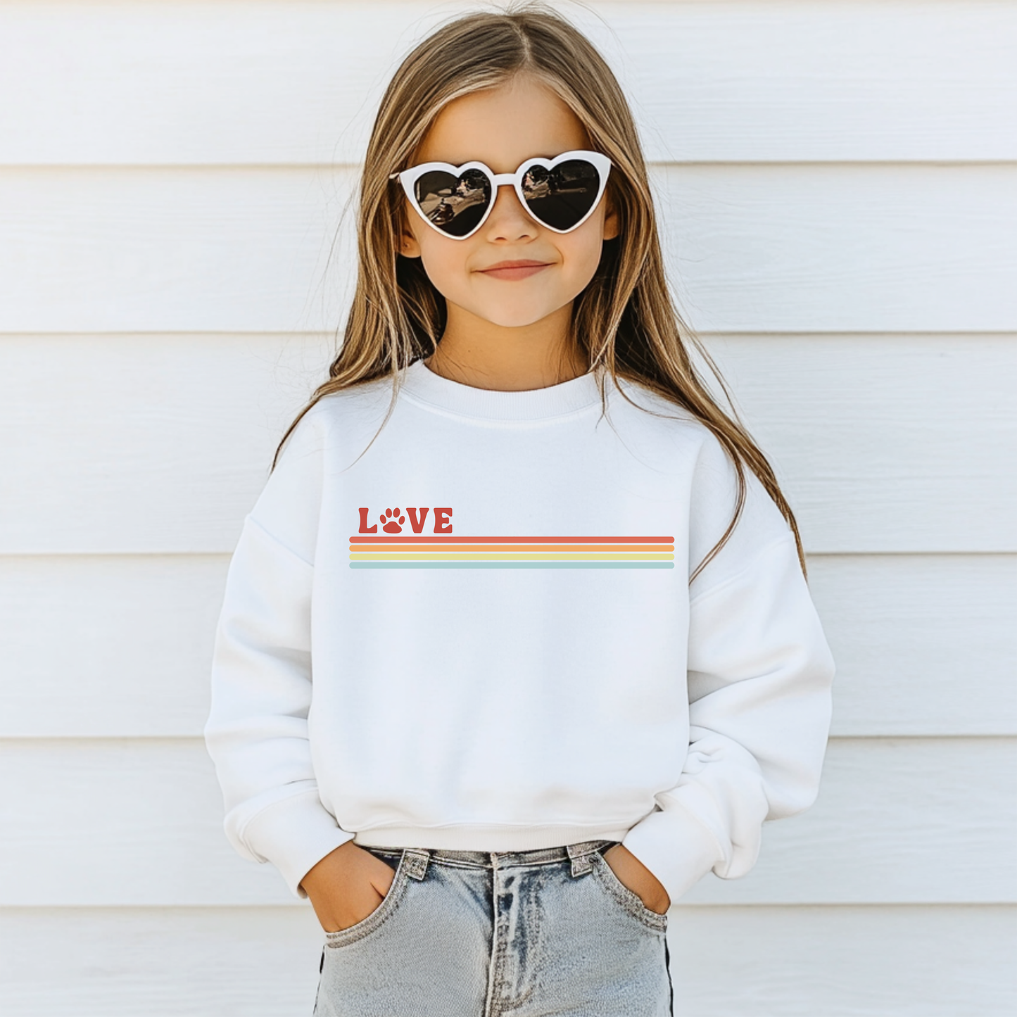 Love Paw Stripe Sweatshirt | Minis