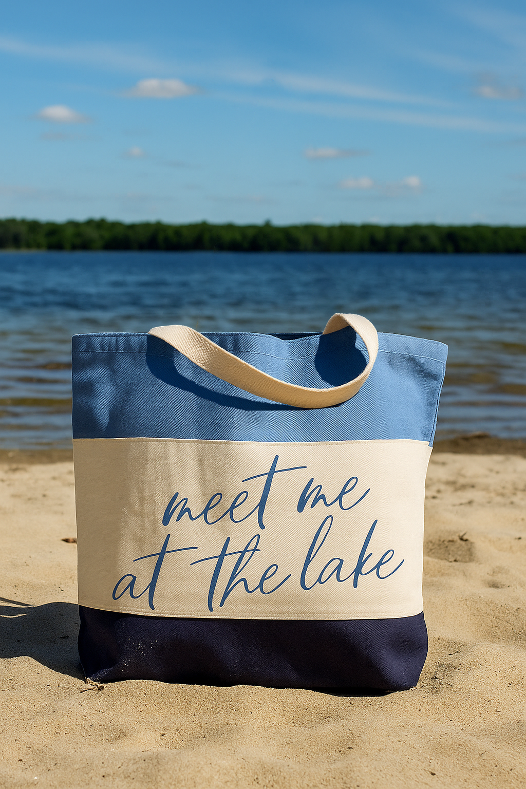 Meet Me at the Lake Tote Bags