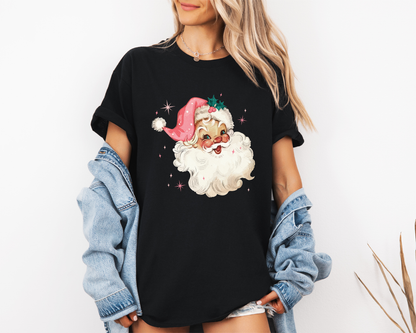 Vintage Pink Santa Tee
