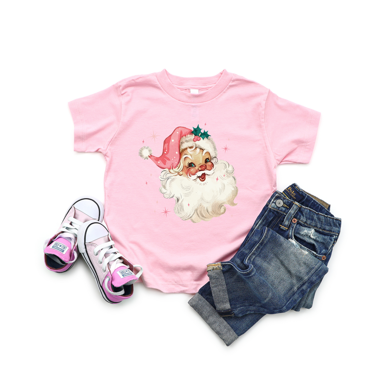 Vintage Pink Santa Tee | Minis
