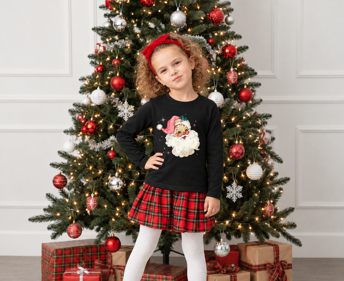Vintage Pink Santa Longsleeve | Minis