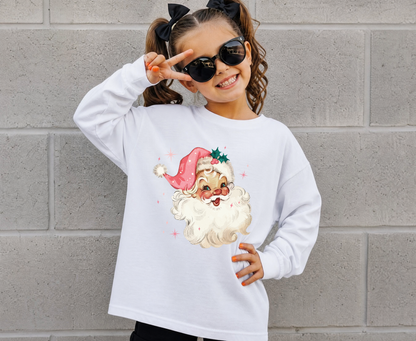Vintage Pink Santa Longsleeve | Minis