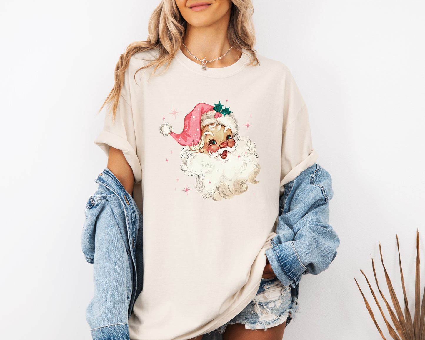 Vintage Pink Santa Tee