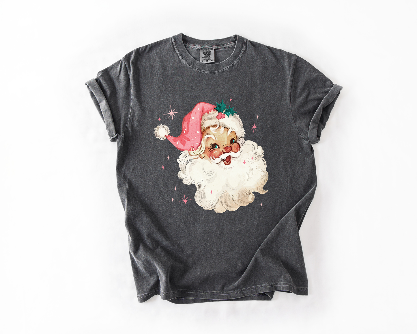 Vintage Pink Santa Tee