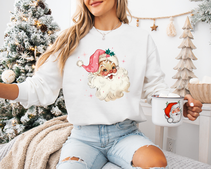 Vintage Pink Santa Sweatshirts