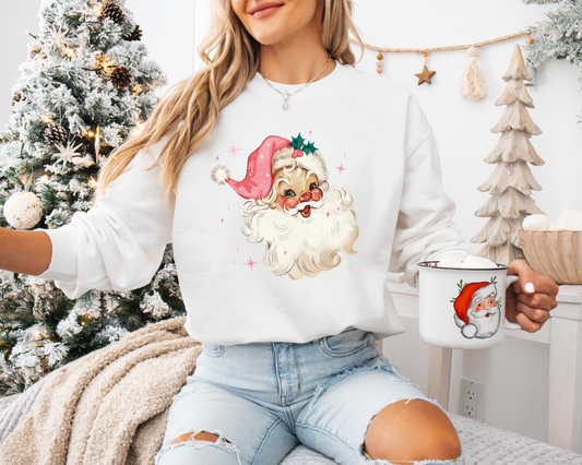 Vintage Pink Santa Sweatshirts